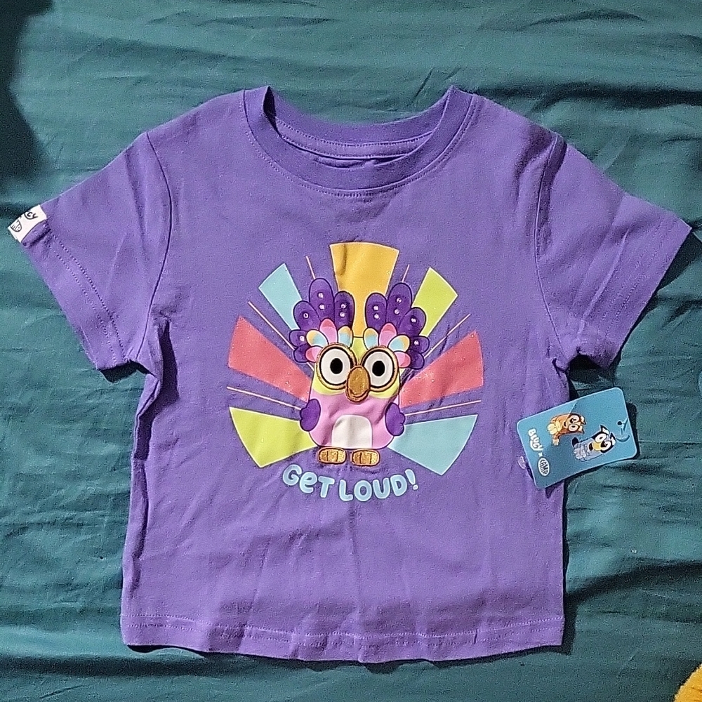 Bluey x CAMP Chatterbox Purple Kids TEE Size 2T - 12T